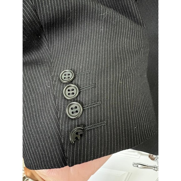 Bernini Beverly Hills Canali Wool Black Striped Suit Jacket Size 56 - Picture 5 of 11